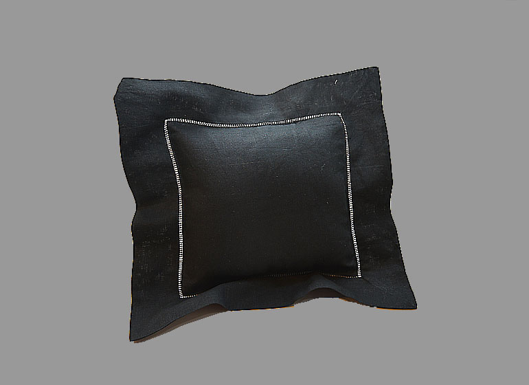 Black Color Mini 8x8" Baby Square Hemstitch Pillow Sham
